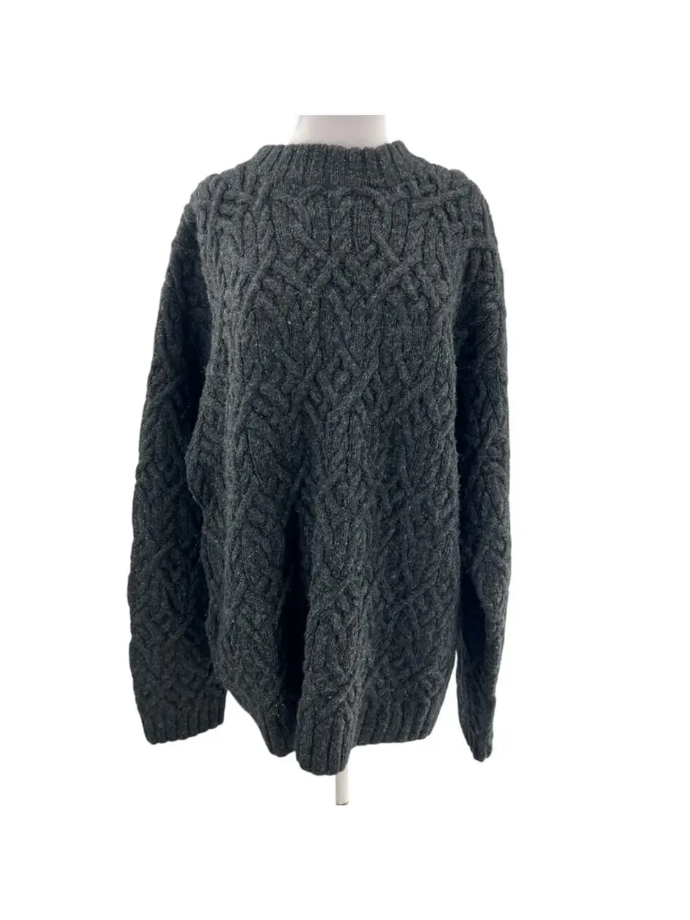 J. Crew Vintage 1990s J.Crew Oversized Fisherman Wool Aran Sweater XXL oarsman